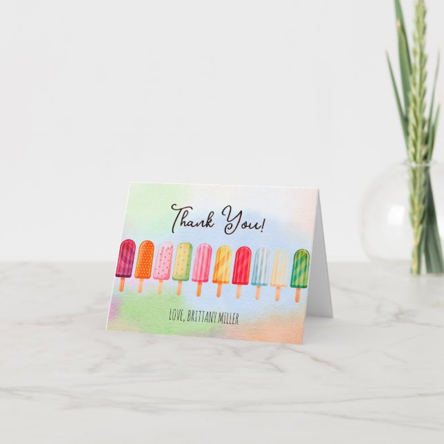 Carte De Remerciements Prêt À Pop Popsicles Baby shower (Devant)