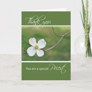Carte De Remerciements Prêtre Merci, Dogwood Blossom