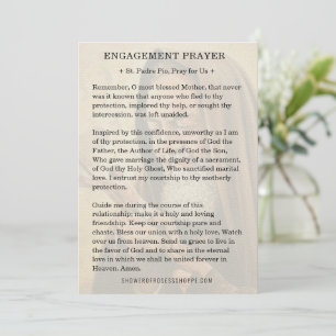 Carte De Remerciements Prière catholique Fiançailles St. Padre Pio