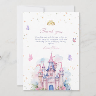 Carte De Remerciements Princess Castle Girl 1st Birthday, Princess Party