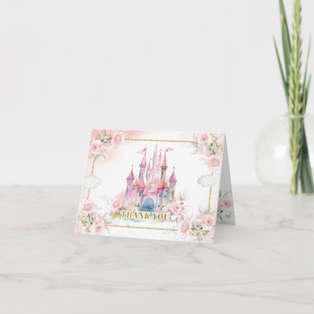 Carte De Remerciements Princess Royal Castle 5e anniversaire Folk (Devant)