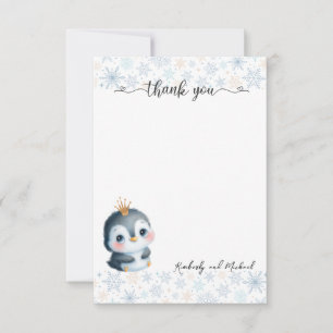 Carte De Remerciements Princesse Penguin de mignonne Anniversaire I Baby