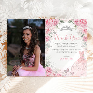 Carte de remerciements princesse Quinceañera en ar