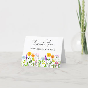 Carte De Remerciements Printemps Floral Élégant Mariage