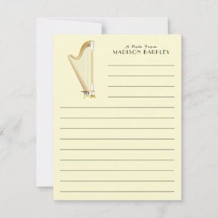 Carte De Remerciements Professeur de musique musicale de Harp