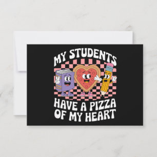 Carte De Remerciements Professeur Mes élèves ont une pizza de mon cœur 