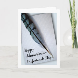 Carte De Remerciements Professionnels administratifs Jour Bleu Jay Plumes