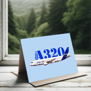 Carte De Remerciements Profil de dessin d'aquarelle d'Airbus A320