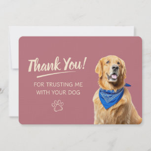 Carte De Remerciements Promenade de chien Garde d'animaux