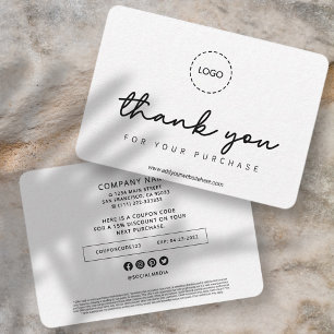 Carte De Remerciements Promo simple et simple de logo d'entreprise person