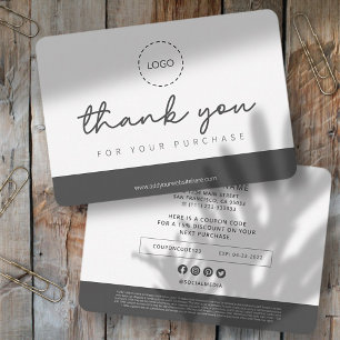 Carte De Remerciements Promo simple et simple de logo d'entreprise person