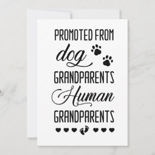 Carte De Remerciements Promu des grands-parents chiens à l'humain, grosse