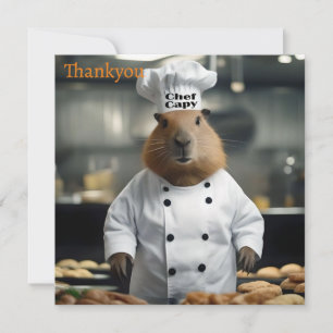 Carte De Remerciements Prouesse en Pâtisserie : Le Capybara Culinaire