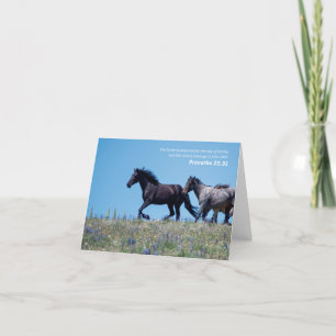 Carte De Remerciements Proverbes 21:31 Sauvage Cheval Bible Verse