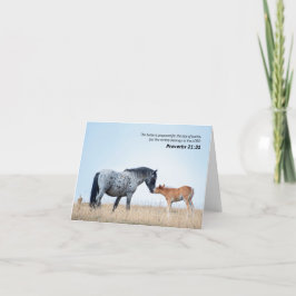 Carte De Remerciements Proverbes 21:31 Sauvage Cheval Bible Verse