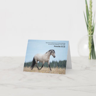 Carte De Remerciements Proverbes 21:31 Sauvage Cheval Bible Verse
