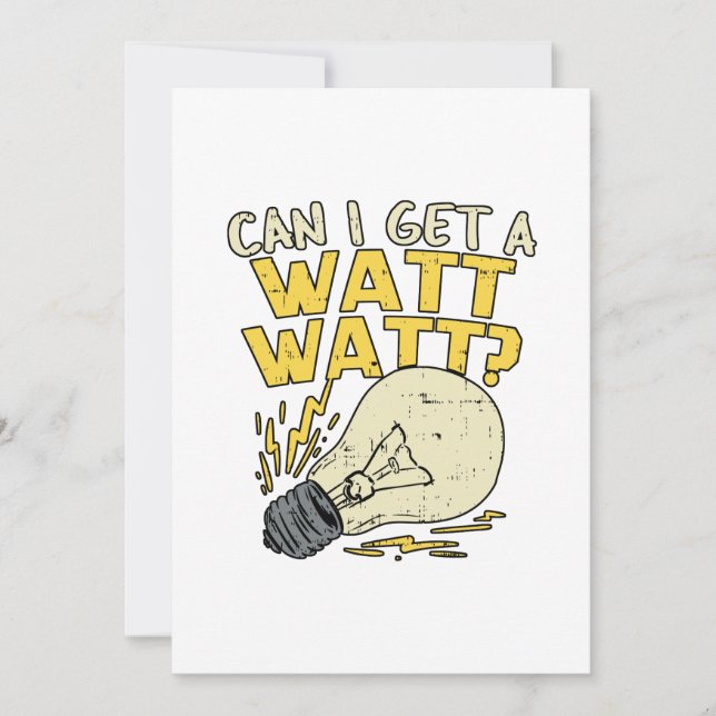 Carte De Remerciements Puis-Je Avoir Un Watt ? Cadeau électrique (Devant)
