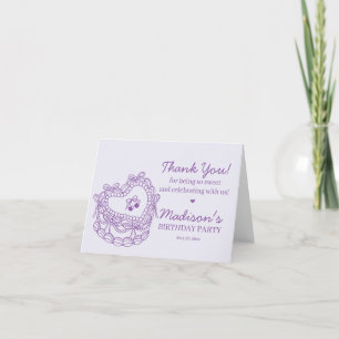 Carte De Remerciements Purple Bow Retro Coquette gâteau Coquette Annivers