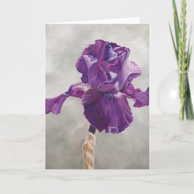 Carte De Remerciements Purple Iris Flower Art Greeting Card (Devant)