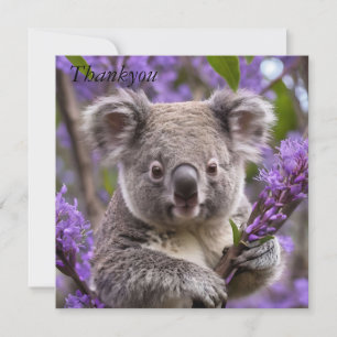 Carte De Remerciements Purple Jacaranda Koala Ours,