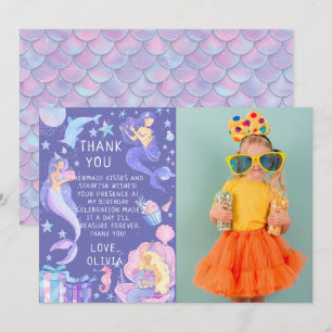 Carte De Remerciements Purple Notre Petite Sirène Tous Les Âges Anniversa