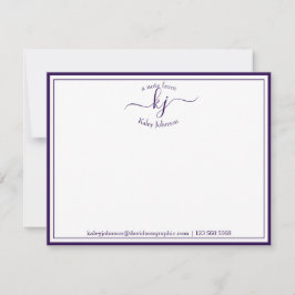 Carte De Remerciements Purple personnalisé | À Partir Du Bureau De La Car