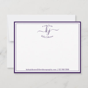 Carte De Remerciements Purple personnalisé   À Partir Du Bureau De La Car