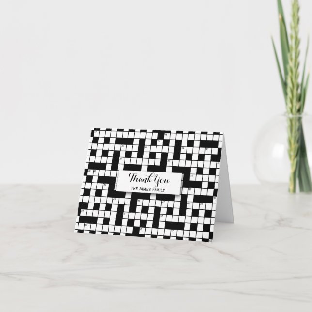 Carte De Remerciements Puzzle de mots croisés Personnalisé (Devant)