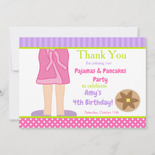 Carte De Remerciements Pyjama et Peignoir et Fête de Crêpes