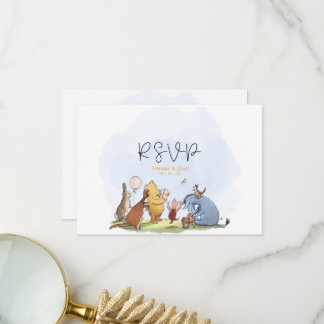 Carte De Remerciements QR Code Pooh Bear Show RSVP
