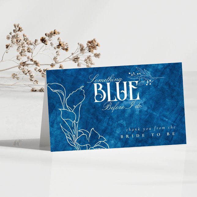 Carte De Remerciements Quelque chose de bleu avant que je fasse la ligne  (Créateur téléchargé)