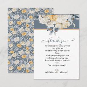 Carte De Remerciements QUELQUE CHOSE DE BLEU Mariage floral crépuscule