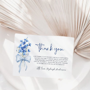 Carte De Remerciements Quelque chose de Fête des mariées bleue   Fleur sa