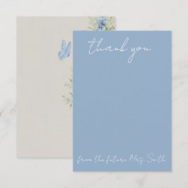 Carte De Remerciements Quelque Chose d'Hortensia Bleu