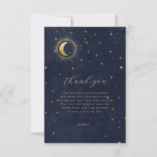 Carte De Remerciements Quinceanera céleste bleu nuit