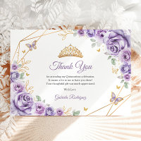 Quinceanera Florale d'or violet Lilac