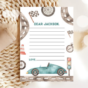 Carte De Remerciements Race Car Boy Birthday Time Capsule Note Card