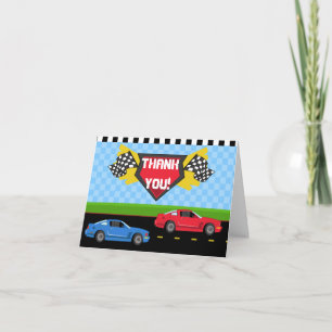 Carte De Remerciements Race Car Thank You Card Folded Note Card