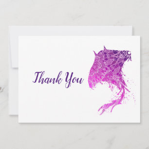 Carte De Remerciements Raie Manta Mandala Violet