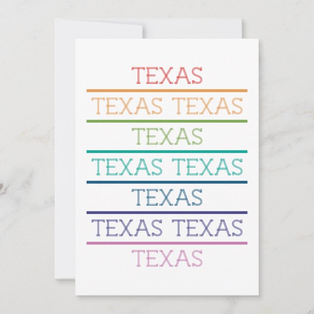 Carte De Remerciements Rainbow Texas, Texas (Devant)