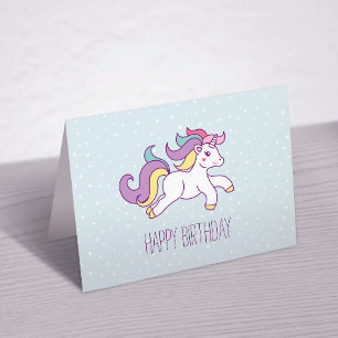 Carte De Remerciements Rainbow Unicorn Girls Birthday Party