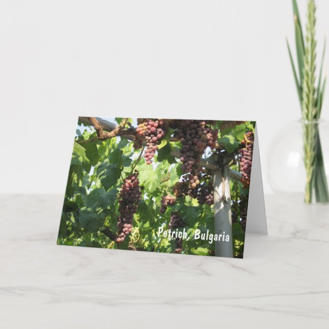 Carte De Remerciements Raisins Petrich, Bulgarie (Devant)