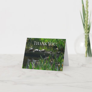 Carte De Remerciements Rangée de tortues photo de la nature verte
