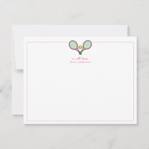 Carte De Remerciements Raquettes de tennis rose et vert Prépa
