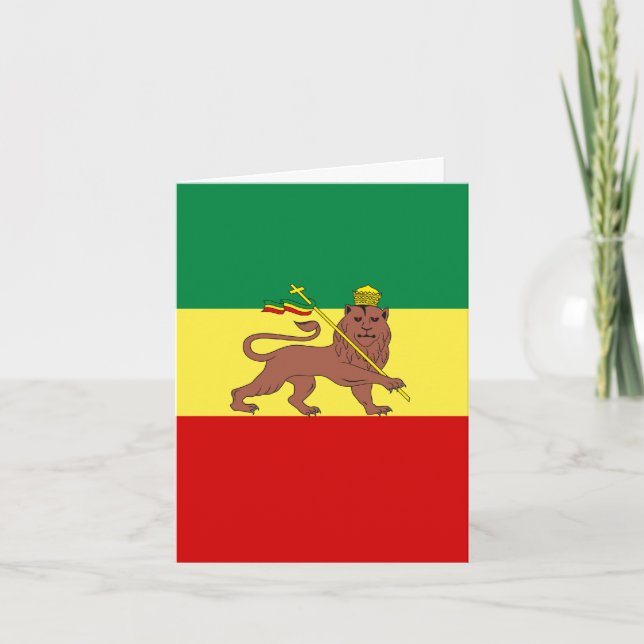 Carte De Remerciements Rasta Reggae Lion de Juda (Devant)
