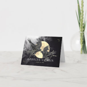 Carte De Remerciements Raven & Golden Moon Mariage gothique