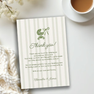 Carte De Remerciements Rayures de préparation de café Bebe Brunch Baby Sh