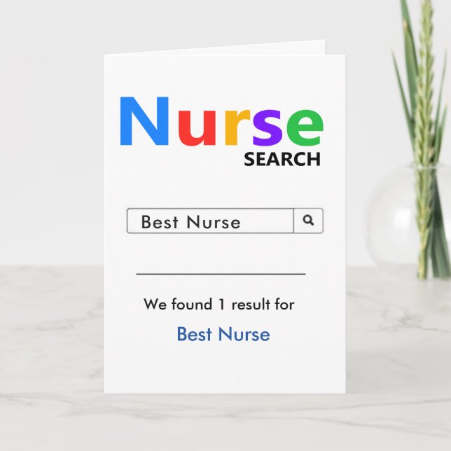 Carte De Remerciements Recherche sur la meilleure infirmière drôle et mig (Devant)