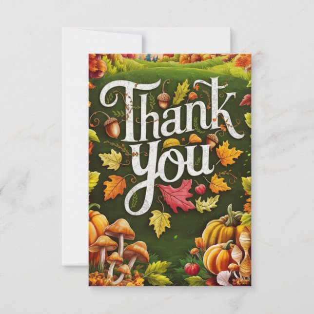 Carte De Remerciements Récolte colorée Automne automne (Devant)