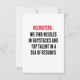Carte De Remerciements Recruteurs : Nous trouvons des aiguilles dans des